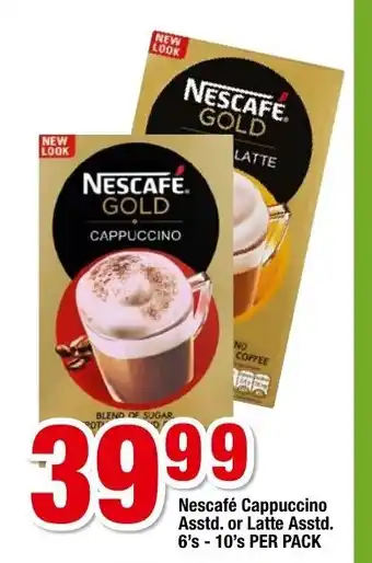 OK Grocer Nescafe Cappuccino Asstd. or Latte Asstd. 6's - 10's per pack offer