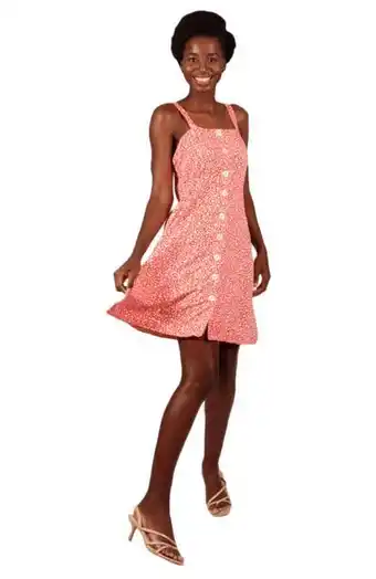 Ladies printed floral dress - orange