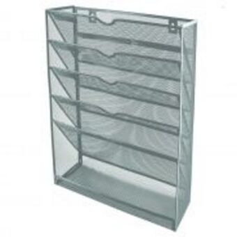 Sds wall file organiser 6 compartments silver