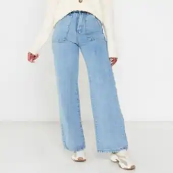 Zando Utopia wide leg patch pocket jeans mid wash offer
