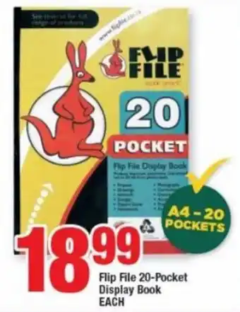 OK Foods Flip File Display Book A4 - 20 pockets offer