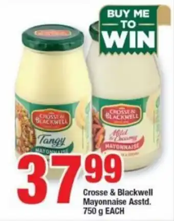 OK Foods Crosse & Blackwell Mayonnaise asstd 750g offer
