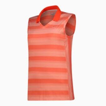 Puma Dense stripe sleeveless golf polo shirt women offer