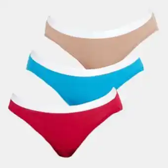Jockey 3pk plain bikini mykonos-blu/cherry/cappucino