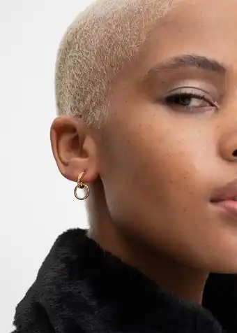 Woolworths Gold plated linked diamante hoop earrings offer