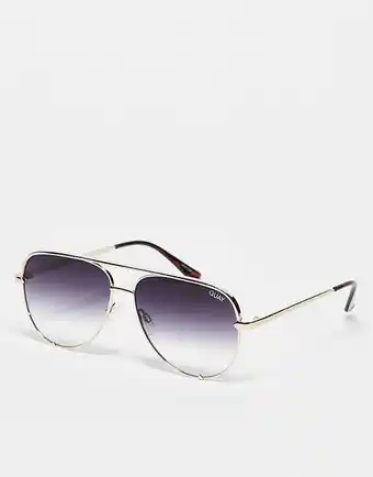 Asos Quay high key mini aviator sunglasses in gold offer