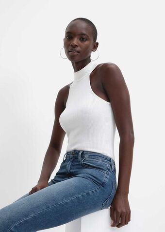 Shea ribbed mock neck sweater