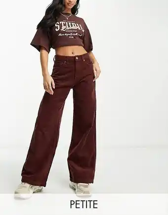 Dtt petite silvia cord flared trousers in chocolate brown