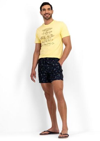 Woolworths Tropical print slim fit mid length swim shorts offer