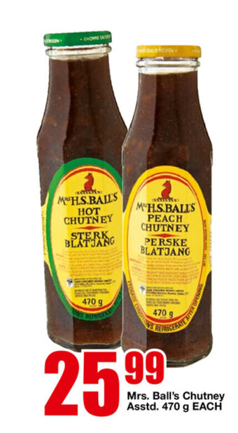 OK Foods Mrs. Ball's Chutney Asstd. 470g offer