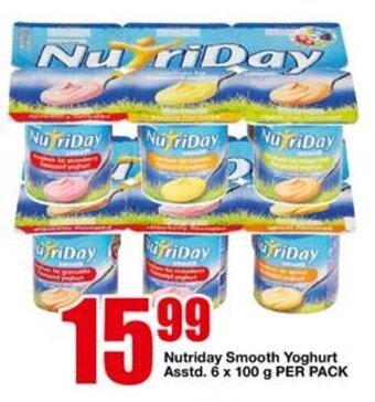 OK Foods Nutriday Smooth Yoghurt Asstd. 6x100g offer