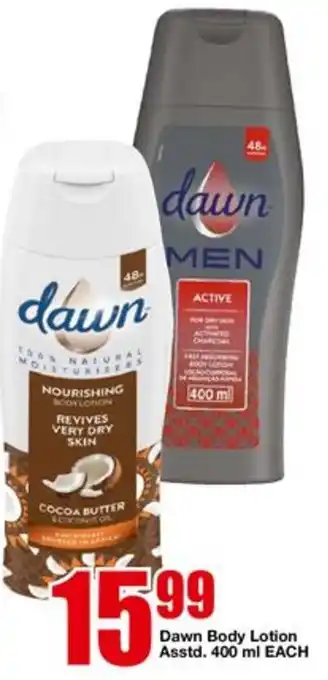 OK Foods Dawn Body Lotion Asstd. 400ml offer