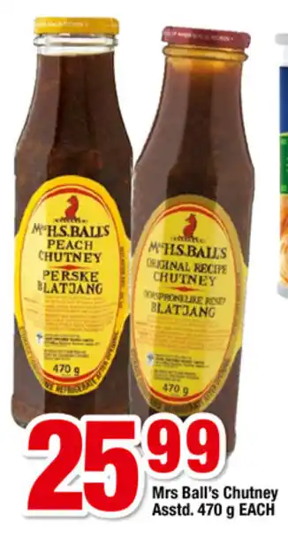 OK Foods Mrs Ball's Chutney Asstd. 470g offer