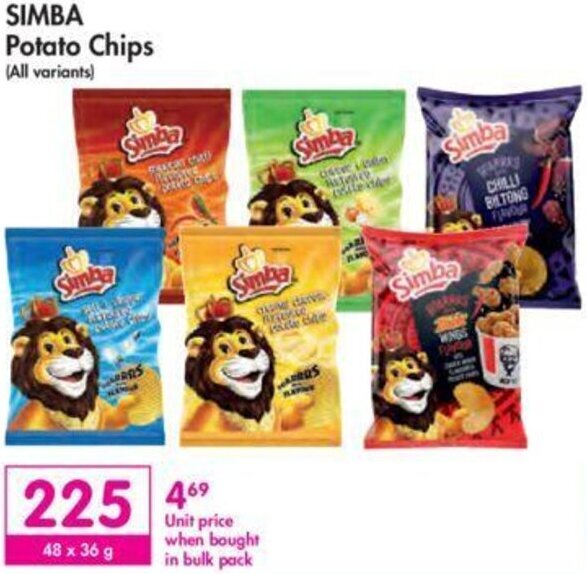 Simba Potato Chips 48 x 36g offer at Makro