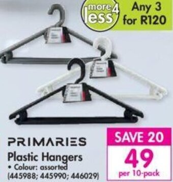 Primaries Plastic Hangers