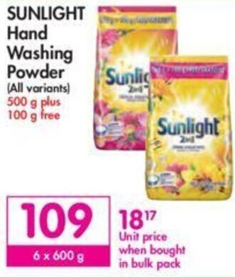 Makro Sunlight Hand Washing Powder 6 x 600g offer