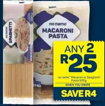 Pick n Pay no name Macaroni or Spaghetti Pasta 2x500g offer