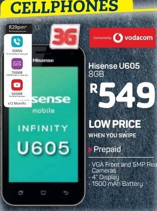 Pick n Pay Hisense U605 8GB offer