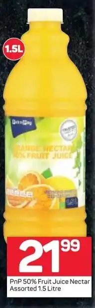 Pick n Pay PnP 50% Fruit Juice Nectar Assorted 1,5L offer