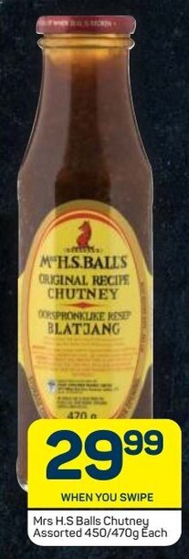 Pick n Pay Mrs H.S Balls Chutney Assorted 450/570g offer