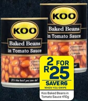 Pick n Pay Koo Baked Beans in Tomato Sauce 410g offer