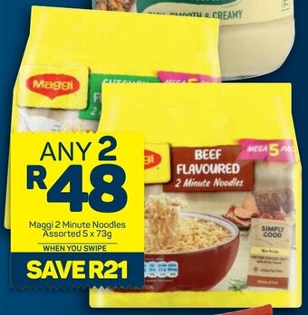 Pick n Pay Maggi 2 Minute Noodles Assorted 5 x 73g offer
