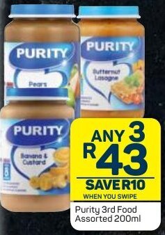 Pick n Pay Purity 3rd Food Assorted 200ml offer