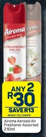 Pick n Pay Airoma Aerosol Air Freshener Assorted 210ml offer