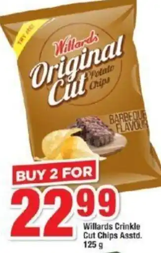 OK Foods Willards Crinkle Cut Chips Asstd. 125g offer