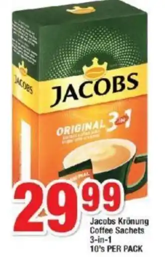 OK Foods Jacob's Kronung Coffee Sachets 3in1 offer