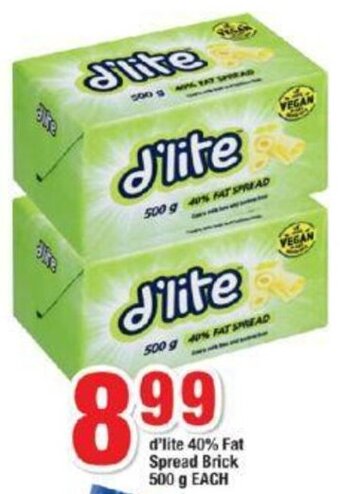 OK Foods D'Lite 40% Fat Spread Brick 500g offer