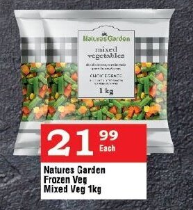Oxford Freshmarket Natures Garden Frozen Veg Mixed Veg 1Kg offer
