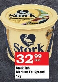 Oxford Freshmarket Stork Tub Medium Fat Spread 1Kg offer