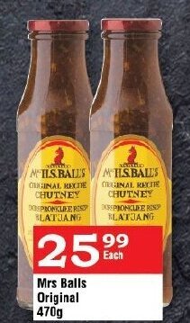 Oxford Freshmarket Mrs Balls Original 470g offer