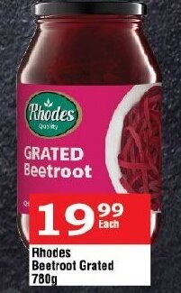 Oxford Freshmarket Rhodes Beetroot Grated 780g offer