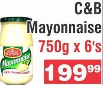 Advance Cash n Carry C&B Mayonnaise 750g x 6's offer