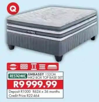 Beares Restonic Embassy 152cm MK2 Box Top Base Set offer