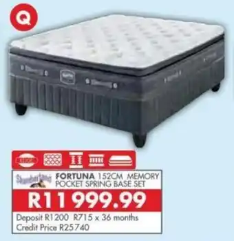 Beares Fortuna 152cm Memory Pocket Spring Base Set offer