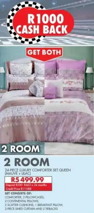 Tiffany 24-piece Luxury Comforter Set Queen (mauve + lilac)
