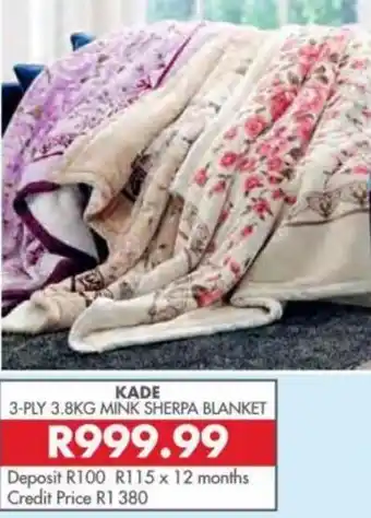 Beares Kade 3-ply 3.8kg Mink Sherpa Blanket offer