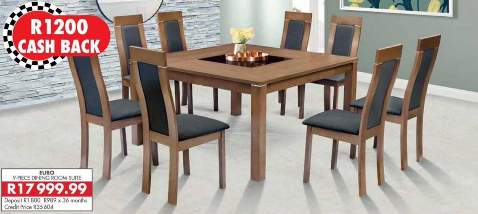 Euro 9piece Dining Room Suite offer at Beares