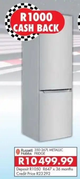 Beares Russell Hobbs 350-267L Metallic Fridge offer