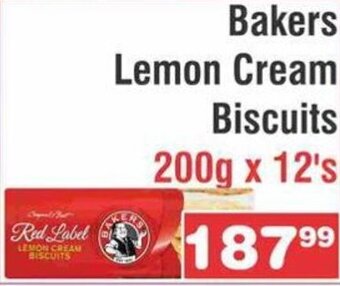 Advance Cash n Carry Bakers Lemon Cream Biscuits 200g x 12's offer