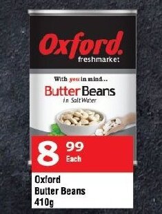 Oxford Freshmarket Oxford Butter Beans 410g offer