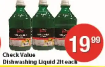 Check Save Check Value Dishwashing Liquid 2Lt offer