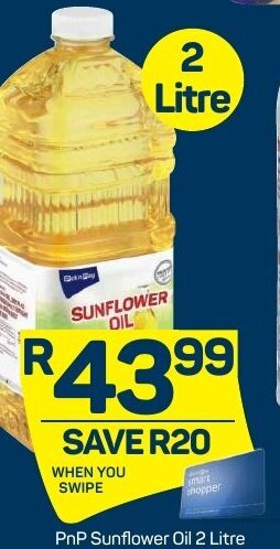 Pick n Pay PnP Sunflower Oil 2Litre offer