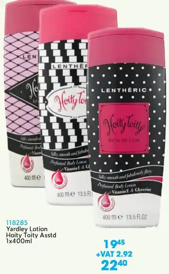 Africa Cash and Carry Yardley Lotion Hoity Toity Asstd. 400ml offer