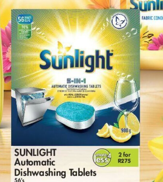 Sunlight Automatic Dishwashing Tablets 56's offer at Makro