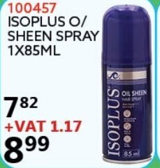 Africa Cash and Carry Isoplus O/Sheen Spray 85ml offer