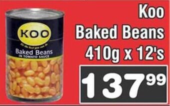 Advance Cash n Carry Koo Baked Beans 410g x 12's offer
